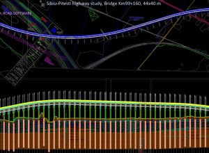 Studiu Autostrada Sibiu-Pitesti - Pod Km99+160 - 44x40m - Plan de situatie+profil longitudinal